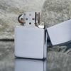 Bật Lửa Zippo Cổ Đồng Khối Mạ Chrome Phay Xước Trơn Hai Mặt Nguyên Zin Chính Hãng Cực Hiếm, Đời 7 Vạch Sắc Năm 1975 ZC207