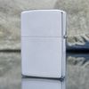 Bật Lửa Zippo Cổ Đồng Khối Mạ Chrome Phay Xước Trơn Hai Mặt Nguyên Zin Chính Hãng Cực Hiếm, Đời 7 Vạch Sắc Năm 1975 ZC207