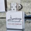 Bật Lửa Zippo Đồng Khối Mạ Chrome Bóng Chủ Đề Tầu Chiến Cổ Năm 1960 Đời 6 Chấm ZC209