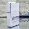 Bật Lửa Zippo Đồng Khối Mạ Chrome Bóng Chủ Đề Tầu Chiến Cổ Năm 1960 Đời 6 Chấm ZC209
