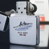 Bật Lửa Zippo Chủ Đề Tầu Chiến 2 Mặt Hiếm Gặp Đời 8 Vạch Huyền SX năm 1982 ZC221