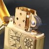 BẬT LỬA ZIPPO BRASS ĐỒNG KHỐI HỌA TIẾT LA BÀN - BẢN ĐỒ ZKB90