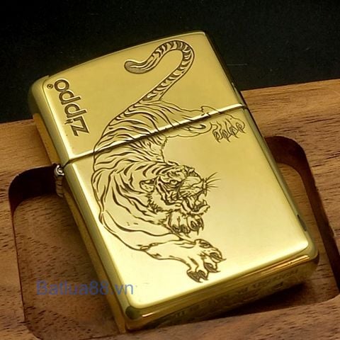 Bật Lửa Zippo Đồng Nguyên Khối Brass Armor Chủ Đề Mãnh Hổ ZKB91