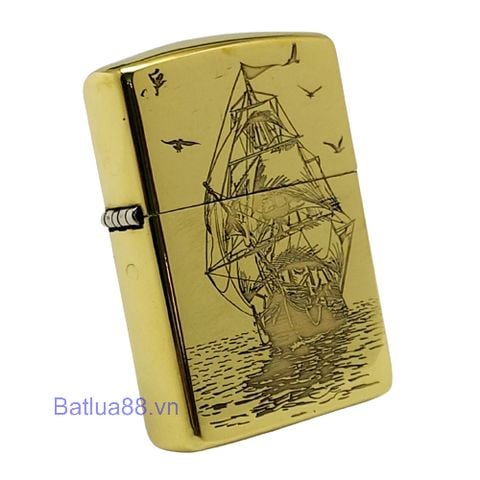 Bật Lửa Zippo Armor Đồng Nguyên Khối Chủ Đề Thuận Buồm Xuôi Gió May Mắn ZKB102