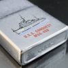 Bật Lửa Zippo Cổ Đồng Khối Mạ Chrome Phay Xước Khắc Ăn Mòn Phủ Sơn Tầu Chiến 2 Mặt Hiếm Gặp Năm 1982 Đời 8 Vạch Huyền ZC233