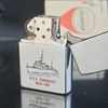 Bật Lửa Zippo Cổ Đồng Khối Mạ Chrome Phay Xước Khắc Ăn Mòn Phủ Sơn Tầu Chiến 2 Mặt Hiếm Gặp Năm 1982 Đời 8 Vạch Huyền ZC233