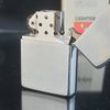 Bật Lửa Zippo Cổ Đồng Khối Mạ Chrome Phay Xước Khắc Ăn Mòn Phủ Sơn 2 Mặt Hiếm Gặp Năm 1982 Đời 8 Vạch Huyền ZC243