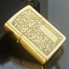 Bật Lửa Zippo Đồng Khối Hoa Văn Ý 2 Mặt Đời VI La Mã Sản Xuất Năm 1990 ZL522