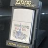 Bật Lửa Zippo Đồng Khối Mạ Chrome Bóng Chủ Đề Liberty - Nữ Thần Tự Do Cực Hiếm Gặp  Đời XIII La Mã Sản Xuất Năm 1997 ZL525