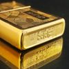 Bật Lửa Zippo Đồng Khối Mạ Vàng Gold Plaed Hoa Văn Shimmer Hiếm Gặp  Đời VIII La Mã Sản Xuất Năm 1992 ZL531