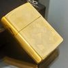 Bật Lửa Zippo Đồng Khối Mạ Vàng Gold Plaed Hoa Văn Shimmer Hiếm Gặp  Đời VIII La Mã Sản Xuất Năm 1992 ZL531