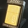 Bật Lửa Zippo Đồng Khối Mạ Vàng Gold Plaed Hoa Văn Shimmer Hiếm Gặp  Đời VIII La Mã Sản Xuất Năm 1992 ZL531