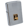 Bật Lửa Zippo Cổ Đồng Khối Mạ Chrome Phay Xước Eblem Bọc Vàng Năm 1973 Đời 1 Vạch Thẳng ZC235
