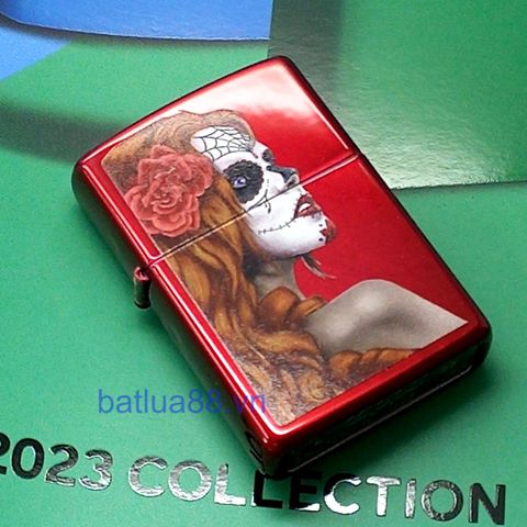 Zippo 28830 – Zippo Day of The Dead Girl Candy Apple Red ZM140