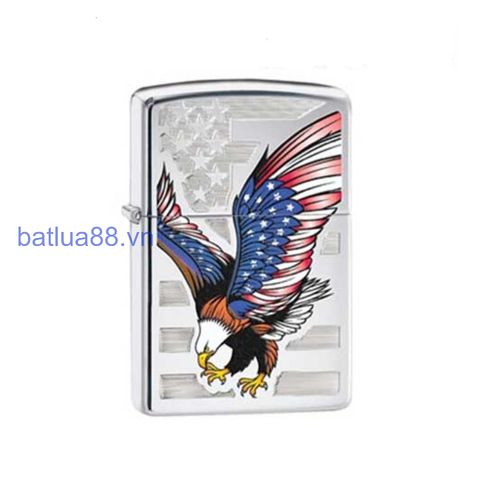 Zippo 28449 – Zippo Eagle Flag Polished Chrome ZM141