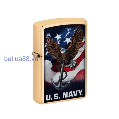 Zippo 48549 – Zippo U.S. Navy Eagle Anchor & Flag Brushed Chrome ZM136