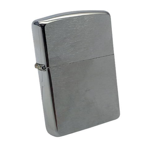 Bật Lửa Zippo Đồng Khối Mạ Chrome Phay Xước Trơn 2 Mặt Đời X La Mã Năm 1994 ZL555