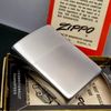 Bật Lửa Zippo Cổ Đồng Khối Mạ Chrome Phay Xước Khắc Ắn Mòn Phủ Sơn Nguyên Zin Chính Hãng, Đời Mộc Đáy 3 Chấm Năm 1963 ZC247