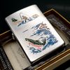 Bật Lửa Zippo Cổ Đồng Khối Mạ Chrome Phay Xước Khắc Ắn Mòn Phủ Sơn Nguyên Zin Chính Hãng, Chủ Đề Cực Hiếm Đời Mộc Đáy 4 Chấm Năm 1962 ZC248