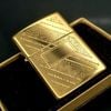 Bật Lửa Zippo Đồng Khối Mạ Vàng Gold Plated Đời 10 La Mã Sản Xuất Năm 1994 ZL538