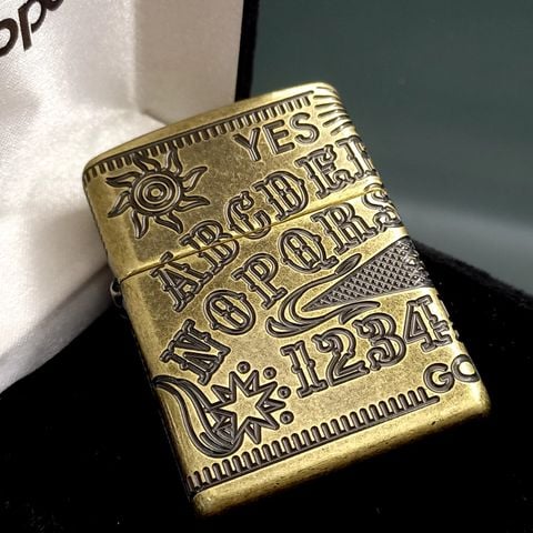 Bật Lửa Zippo 49001 Armor MultiCut Ouija Board Antique Brass Z266