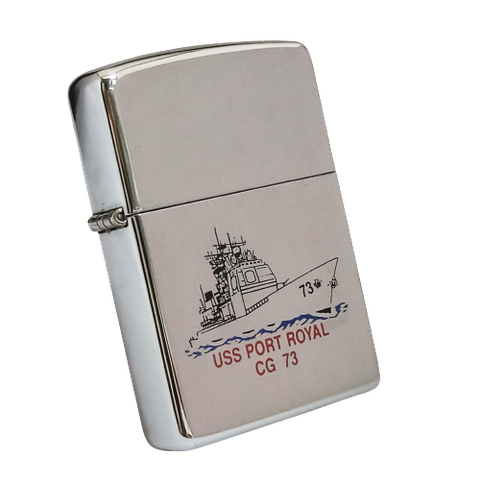 Bật Lửa Zippo Đồng Khối Mạ Chrome Bóng Tầu Chiến 2 Mặt Hiếm Gặp Đời XI La Mã Năm 1995 ZL563