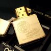 Bật Lửa Zippo Đồng Khối Chủ Đề Tầu Chiến Mạ Vàng Gold Plated Hiếm Gặp Đời VI La Mã Năm 1990 ZQH140