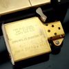 Bật Lửa Zippo Đồng Khối Chủ Đề Tầu Chiến Mạ Vàng Gold Plated Hiếm Gặp Đời VI La Mã Năm 1990 ZQH140
