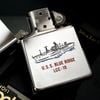 Bật Lửa Zippo Đồng Khối Mạ Chrome Bóng Tầu Chiến 2 Mặt Hiếm Gặp Đời VII La Mã Năm 1991 ZL562