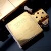 Bật Lửa Zippo Đồng Khối Chủ Đề Tầu Chiến Mạ Vàng Gold Plated Hiếm Gặp Đời VIII La Mã Năm 1992 ZQH141