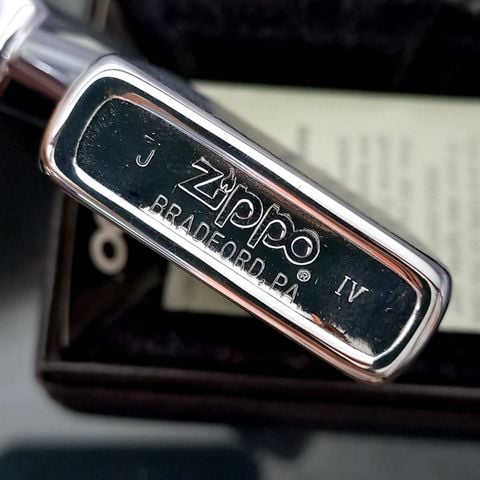 Bật Lửa Zippo Đồng Khối Mạ Chrome Phay Xước Trơn 2 Mặt Đời III La Mã Năm 1988 ZL561