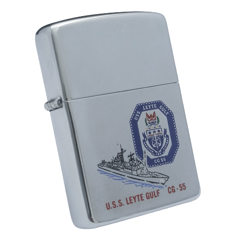 Bật Lửa Zippo Đồng Khối Mạ Chrome Bóng Khắc Ăn Mòn Phủ Sơn Tầu Chiến Năm 1989 Đời V La Mã ZL566