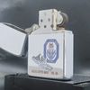 Bật Lửa Zippo Đồng Khối Mạ Chrome Bóng Khắc Ăn Mòn Phủ Sơn Tầu Chiến Năm 1989 Đời V La Mã ZL566