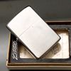 Bật Lửa Zippo Cổ Đồng Khối Mạ Chrome Phay Xước Trơn Hai Mặt Năm 1970 Đời 4 Vạch Thẳng ZC262