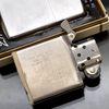 Bật Lửa Zippo Cổ Đồng Khối Mạ Chrome Phay Xước Trơn Hai Mặt Năm 1970 Đời 4 Vạch Thẳng ZC262