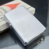 Bật Lửa Zippo Cổ Đồng Khối Mạ Chrome Phay Xước Trơn Hai Mặt Năm 1968 Đời 6 Vạch Thẳng ZC264