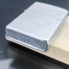 Bật Lửa Zippo Cổ Đồng Khối Mạ Chrome Phay Xước Trơn Hai Mặt Năm 1983 Đời 7 Vạch Huyền ZC269