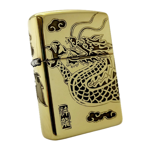 BẬT LỬA ZIPPO ARMOR VỎ DẦY KHẮC RỒNG THẦN 4 MẶT ZKB94