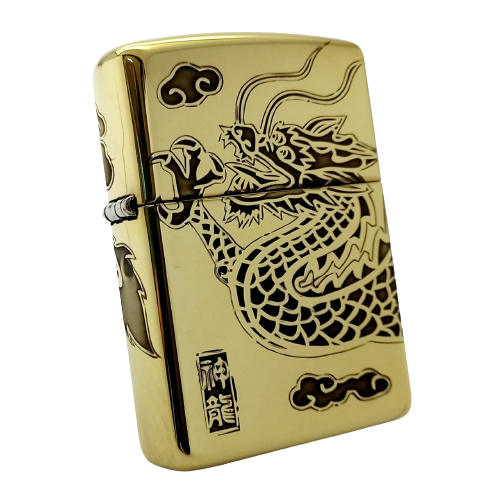 BẬT LỬA ZIPPO ARMOR VỎ DẦY KHẮC RỒNG THẦN 4 MẶT ZKB94