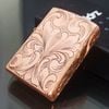 Bật Lửa Zippo Đồng Đỏ Solid Copper Khắc Sủi Tay Thủ Công 5 Mặt Đã Qua Sử Dụng, SX năm 2003 ZQHU107