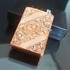 Bật Lửa Zippo Đồng Đỏ Solid Copper Khắc Sủi Tay Thủ Công 5 Mặt Đã Qua Sử Dụng, SX năm 2003 ZQHU109