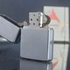 Bật Lửa Zippo Cổ Đồng Khối Mạ Chrome Phay Xước Trơn 2 Mặt Năm 1972 Đời 2 Vạch Thẳng ZC274