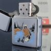 Bật Lửa Zippo Cổ Đồng Khối Mạ Chrome Phay Xước Khắc Ăn Mòn Phủ Sơn Chủ Đề Hiếm Gặp Năm 1979 Đời 3 Vạch Sắc ZC276