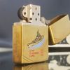 Bật Lửa Zippo Đồng Nguyên Khối Chu Niên Năm 1932 - 1982 Tầu Chiến BB62 2 Mặt Rất Hiếm, Giá Trị Sưu Tầm Cực Cao ZQH146