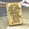 BẬT LỬA ZIPPO BRASS PHAY XƯỚC RỒNG VÀNG NĂM 2019 Z45