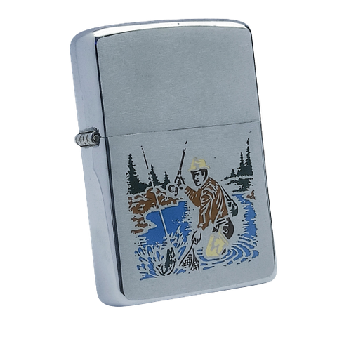 Bật Lửa Zippo Cổ Đồng Khối Mạ Chrome Phay Xước Khắc Ăn Mòn Phủ Sơn Chủ Đề Hiếm Gặp Năm 1972 Đời 2 Vạch Thẳng ZC284