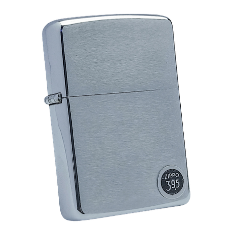 Bật Lửa Zippo Cổ Đồng Khối Mạ Chrome Phay Xước Trơn 2 Mặt Năm 1968 Đời 6 Vạch Thẳng ZC290
