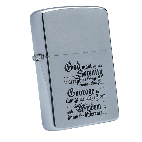 Bật Lửa Zippo Cổ Đồng Khối Mạ Chrome Phay Xước Lời Nguyện Cầu Đến Chúa Năm 1983 Đời 7 Vạch Huyền ZC305