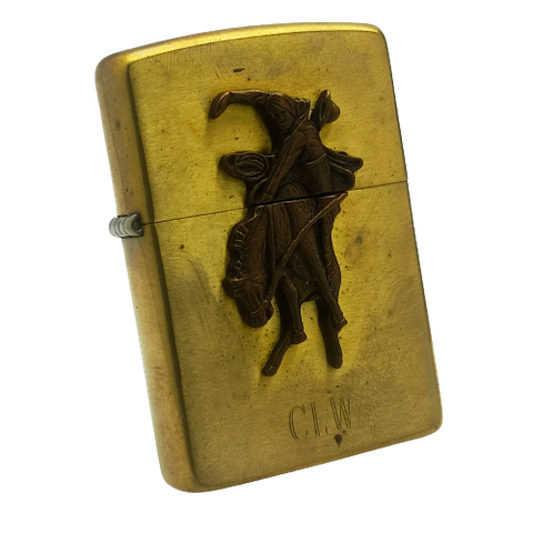 Bật Lửa Zippo Đồng Khối emblem Marlboro Rodeo Đời VIII La Mã Bản Hiếm Sản Xuất Năm 1992 ZL537