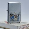 Bật Lửa Zippo Cổ Đồng Khối Mạ Chrome Phay Xước Khắc Ăn Mòn Phủ Sơn Chủ Đề Hiếm Gặp Năm 1972 Đời 2 Vạch Thẳng ZC284